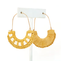 Raffia Crescent Hoop Earrings