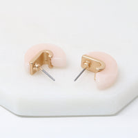 Small Semi-precious Stone Stud Hoop Earring - Bauble Sky