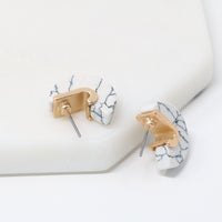 Small Semi-precious Stone Stud Hoop Earring - Bauble Sky
