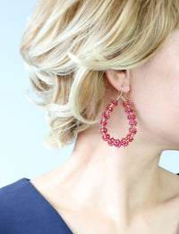 Teardrop Glass Beaded Earrings