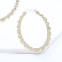 Hammered Metal Oval Hoop Earring - Bauble Sky