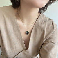 Double Layered Abalone Charm Necklace