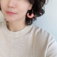 Raffia Crescent Hoop Earrings