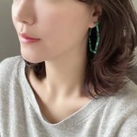 Hexagon Resin Hoop Earrings
