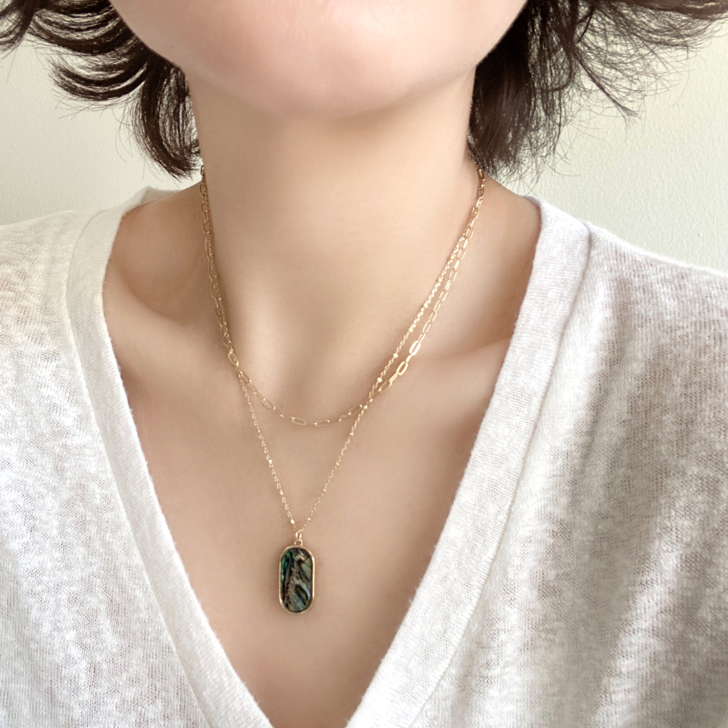 Abalone Double Layered Necklace