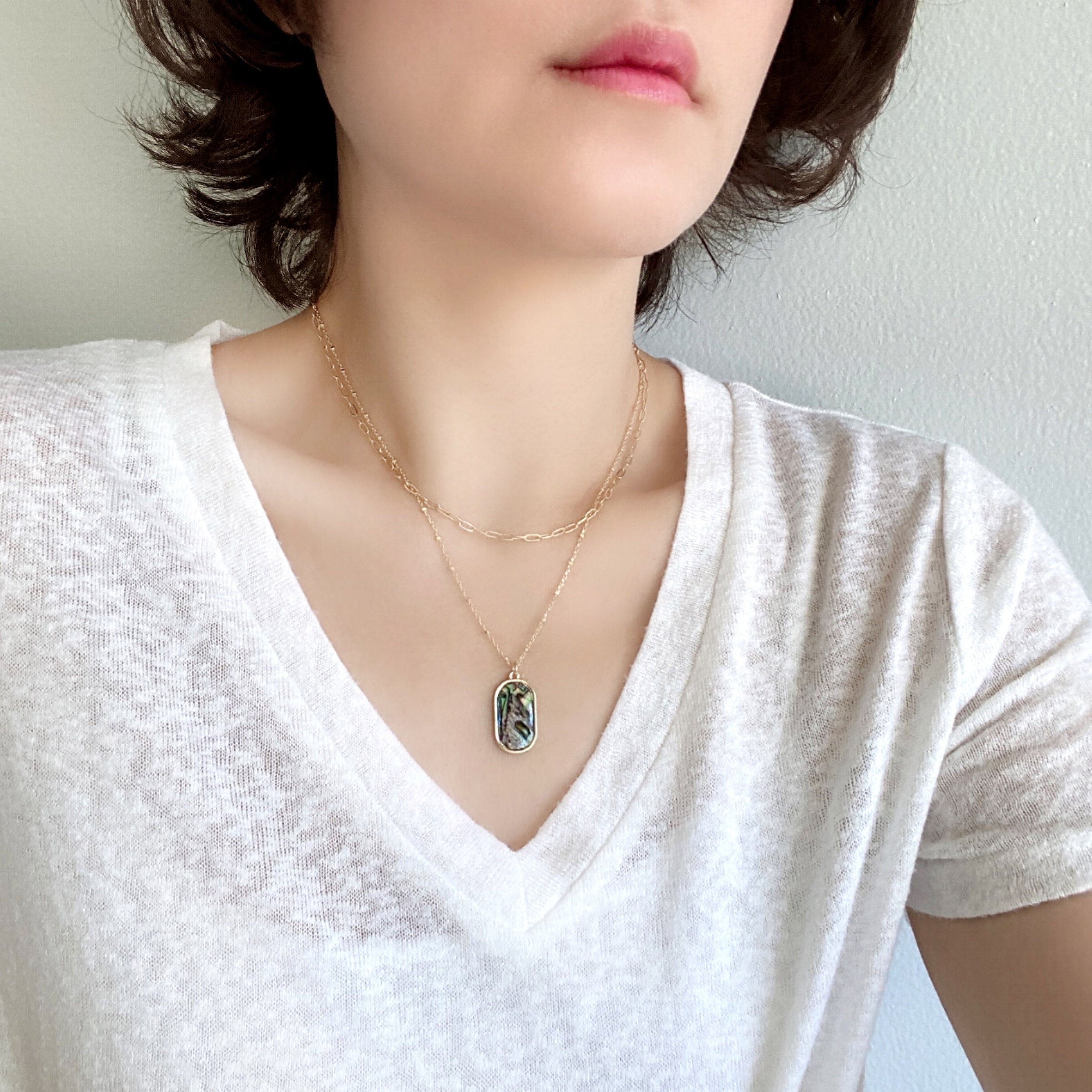 Abalone Double Layered Necklace