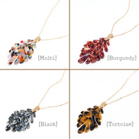 Leaf Resin Long Pendant Necklace - Bauble Sky