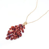 Leaf Resin Long Pendant Necklace - Bauble Sky