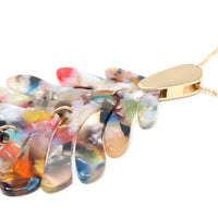 Leaf Resin Long Pendant Necklace - Bauble Sky