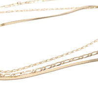 3 Layer Necklace with Rectangle Charm - Bauble Sky