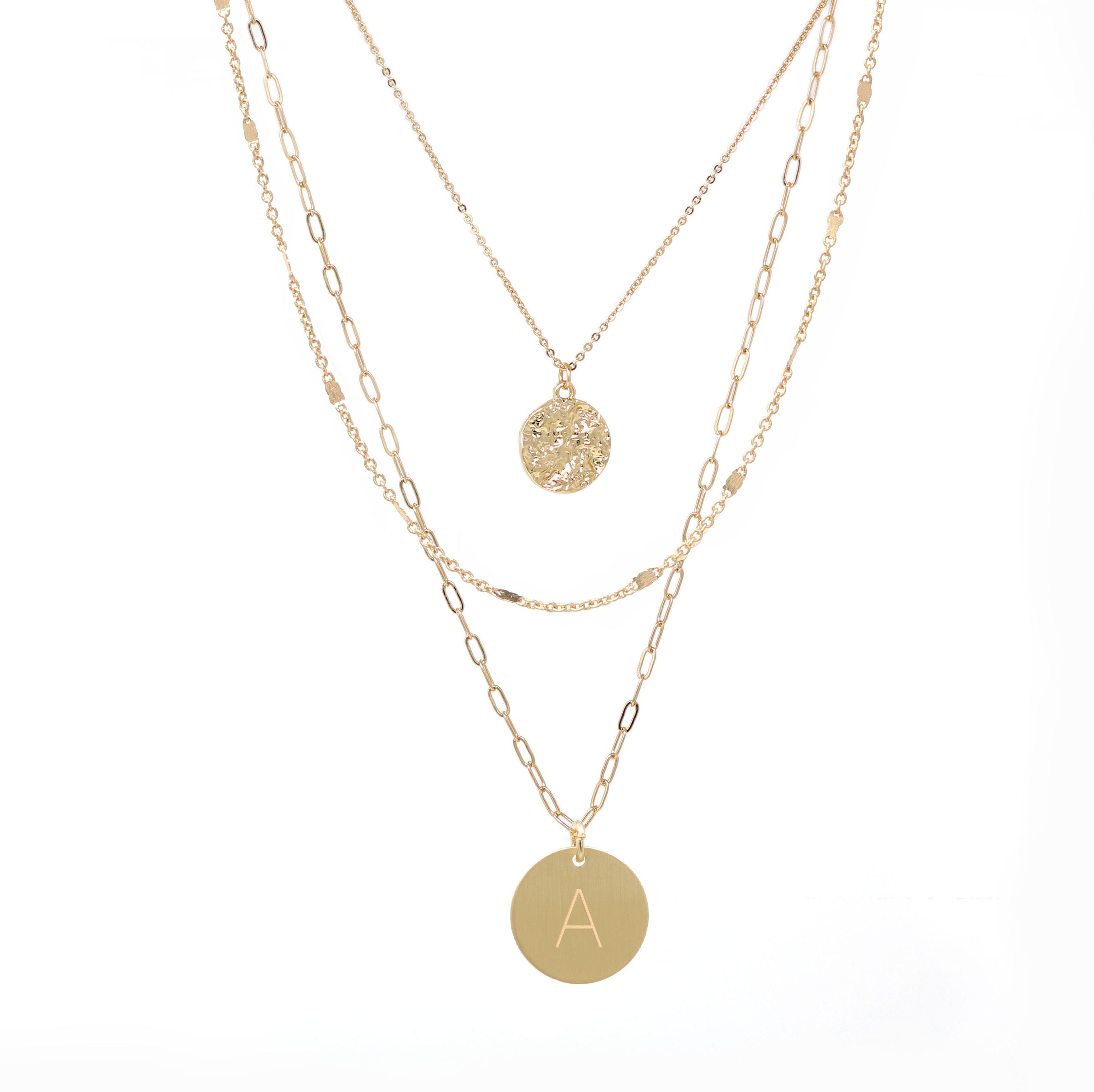 Personalized Initial & Name 3 Layer Necklace