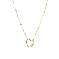 Heart Carabiner Lock Necklace - Bauble Sky