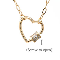 Heart Carabiner Lock Necklace - Bauble Sky