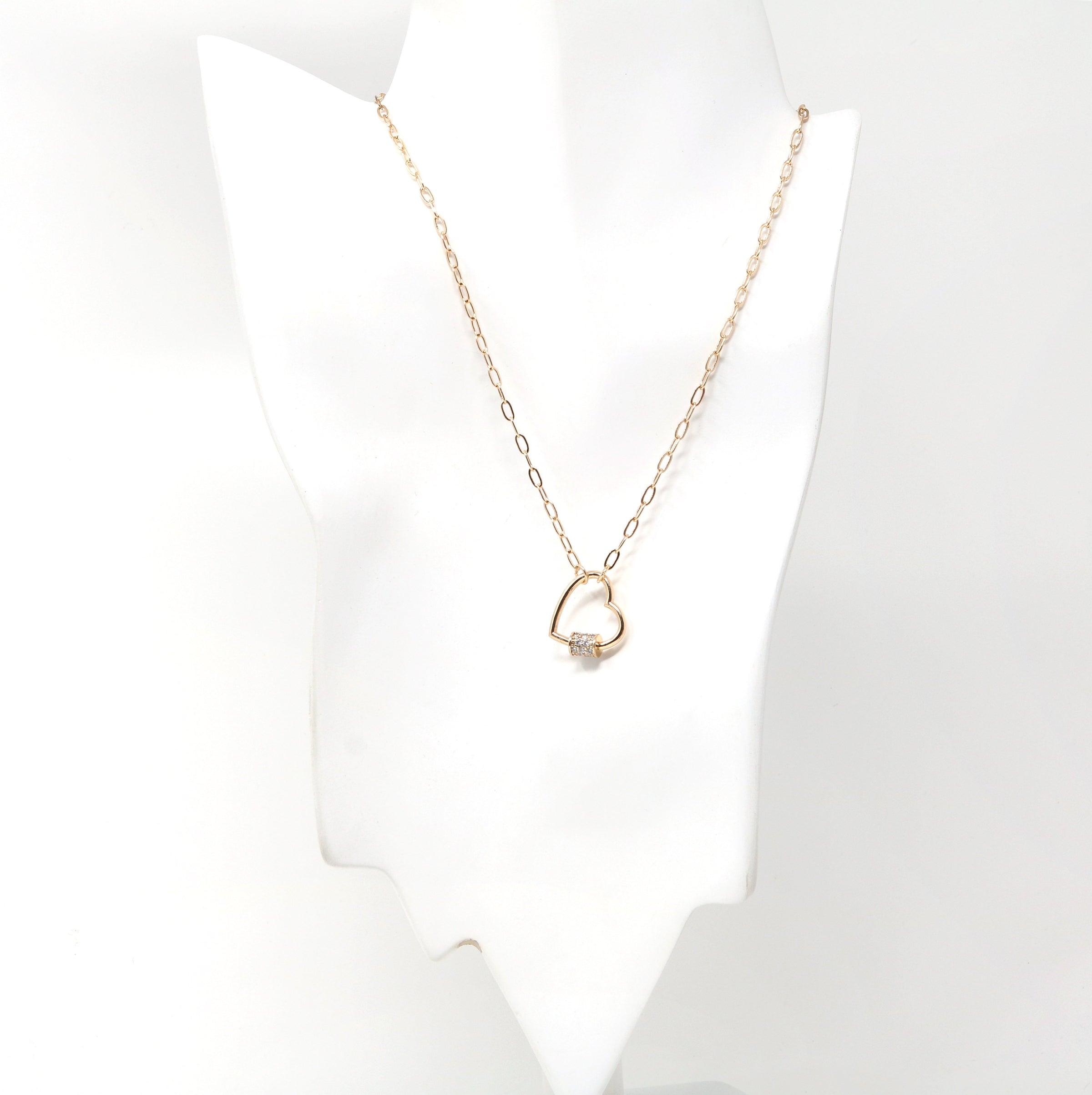 Heart Carabiner Lock Necklace - Bauble Sky