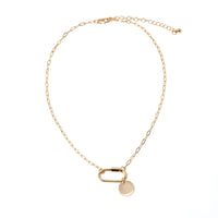 Carabiner Lock Necklace with Circle - Bauble Sky