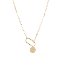 Carabiner Lock Necklace with Circle - Bauble Sky