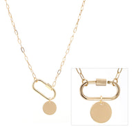 Carabiner Lock Necklace with Circle - Bauble Sky