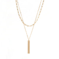 2 Layer Necklace with Bar charm - Bauble Sky