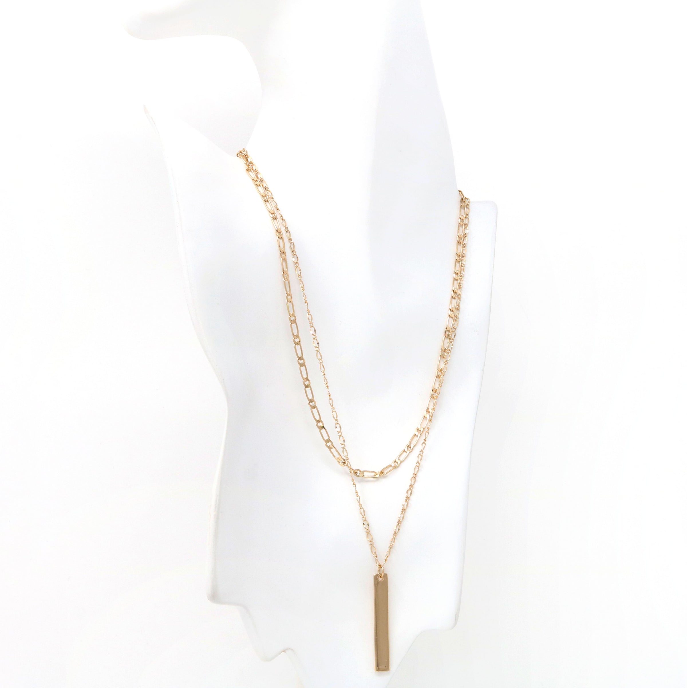 2 Layer Necklace with Bar charm - Bauble Sky