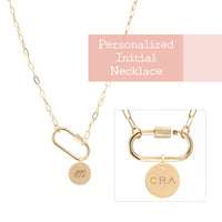 Personalized Carabiner Lock Initial Necklace