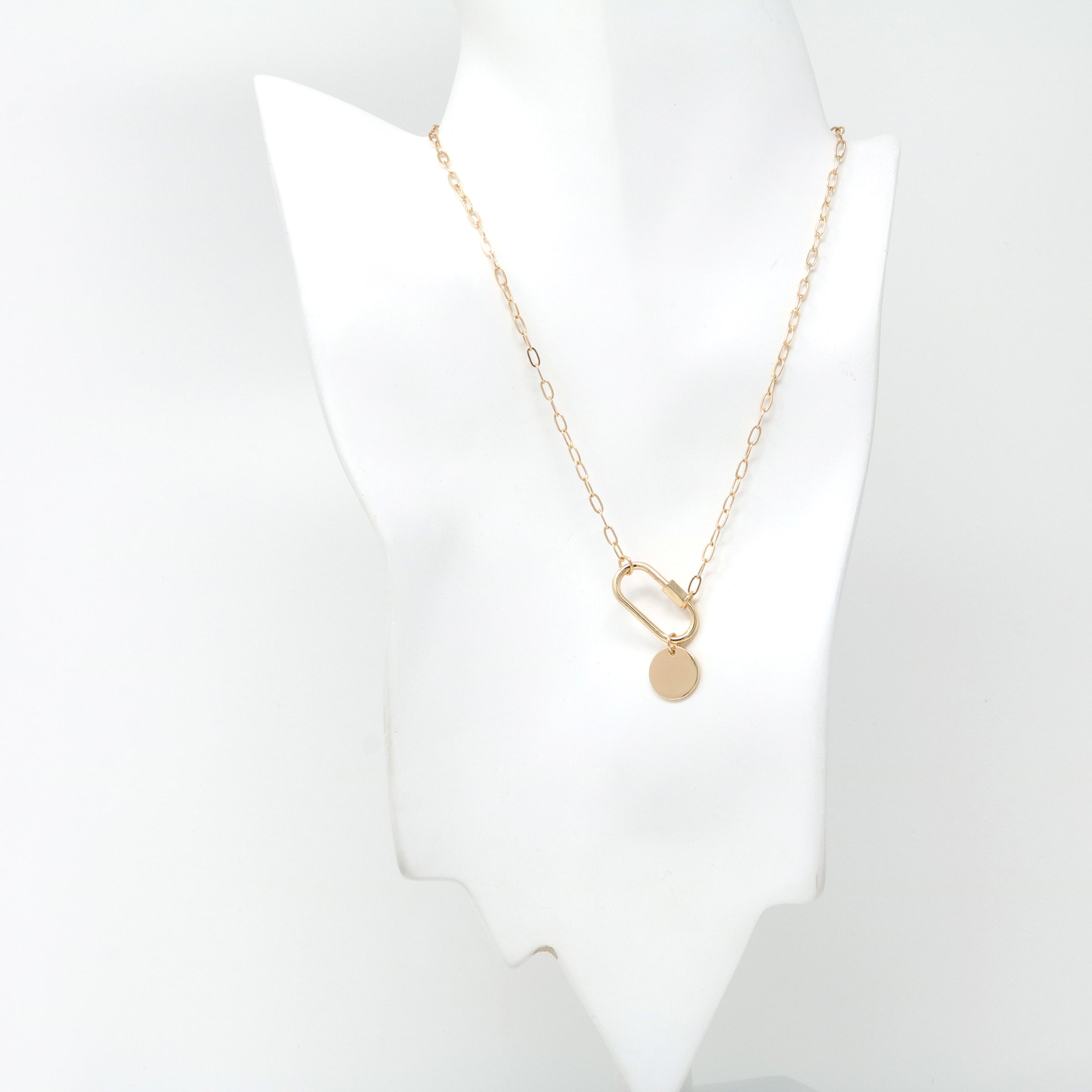 Personalized Carabiner Lock Initial Necklace