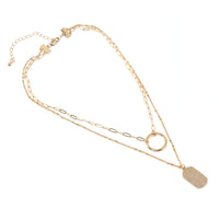 Modern Double Layered Charm Necklace