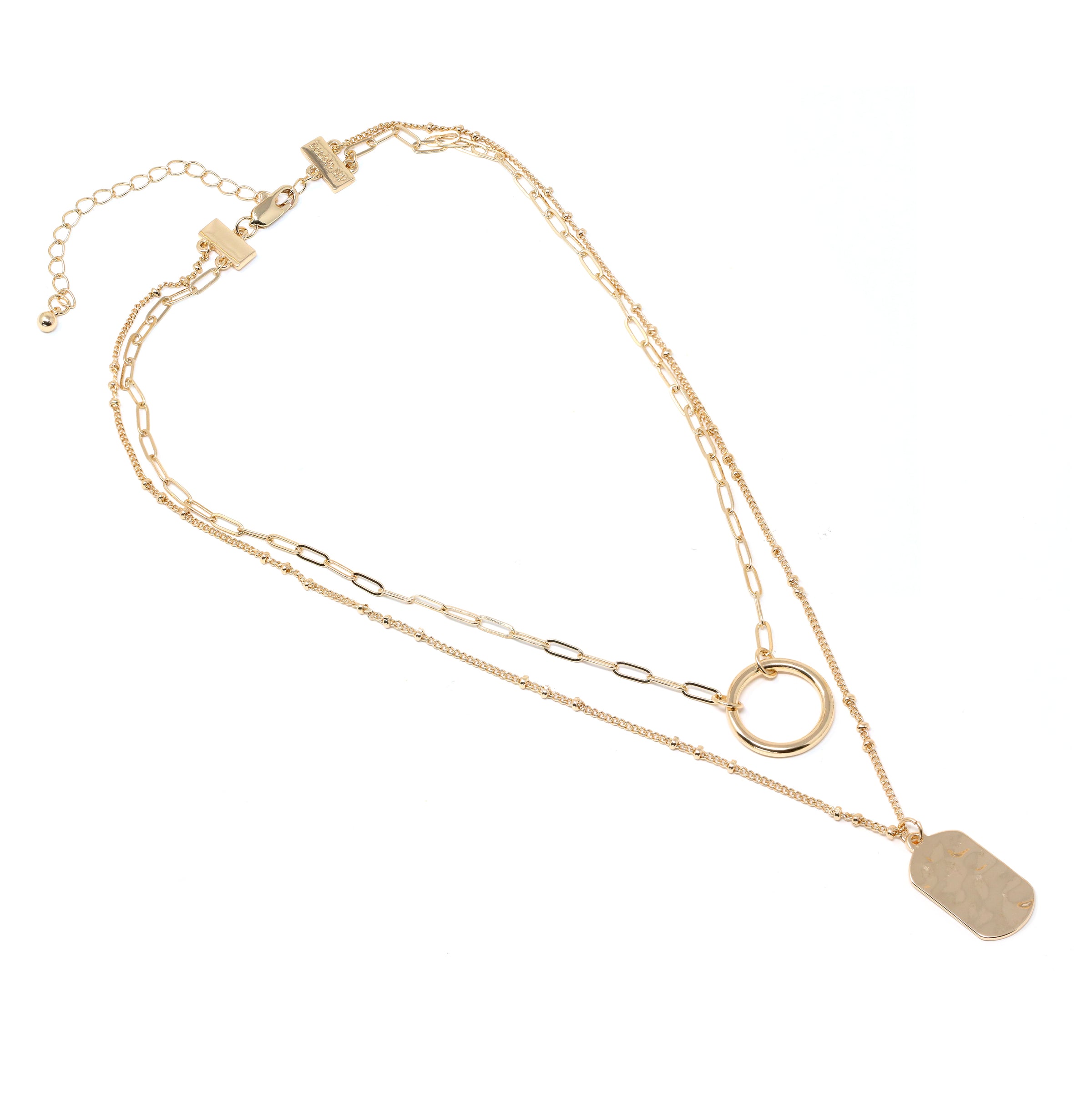 Modern Double Layered Charm Necklace