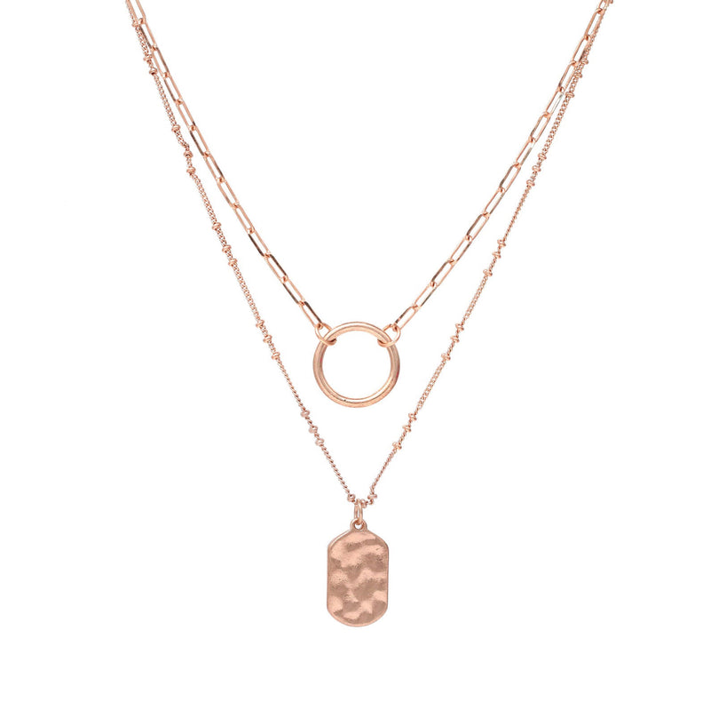 Modern Double Layered Charm Necklace