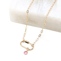 Birthstone Carabiner Lock Necklace - Bauble Sky