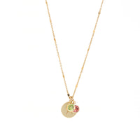 Personalized Initial Birthstone Necklace