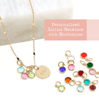 Personalized Initial Birthstone Necklace