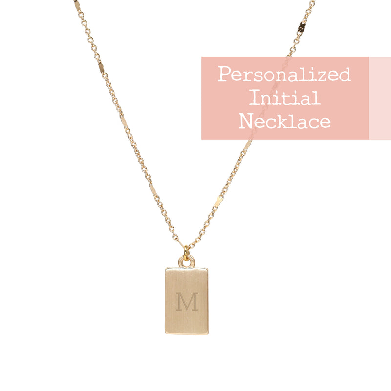 Personalized Initial Bar Necklace