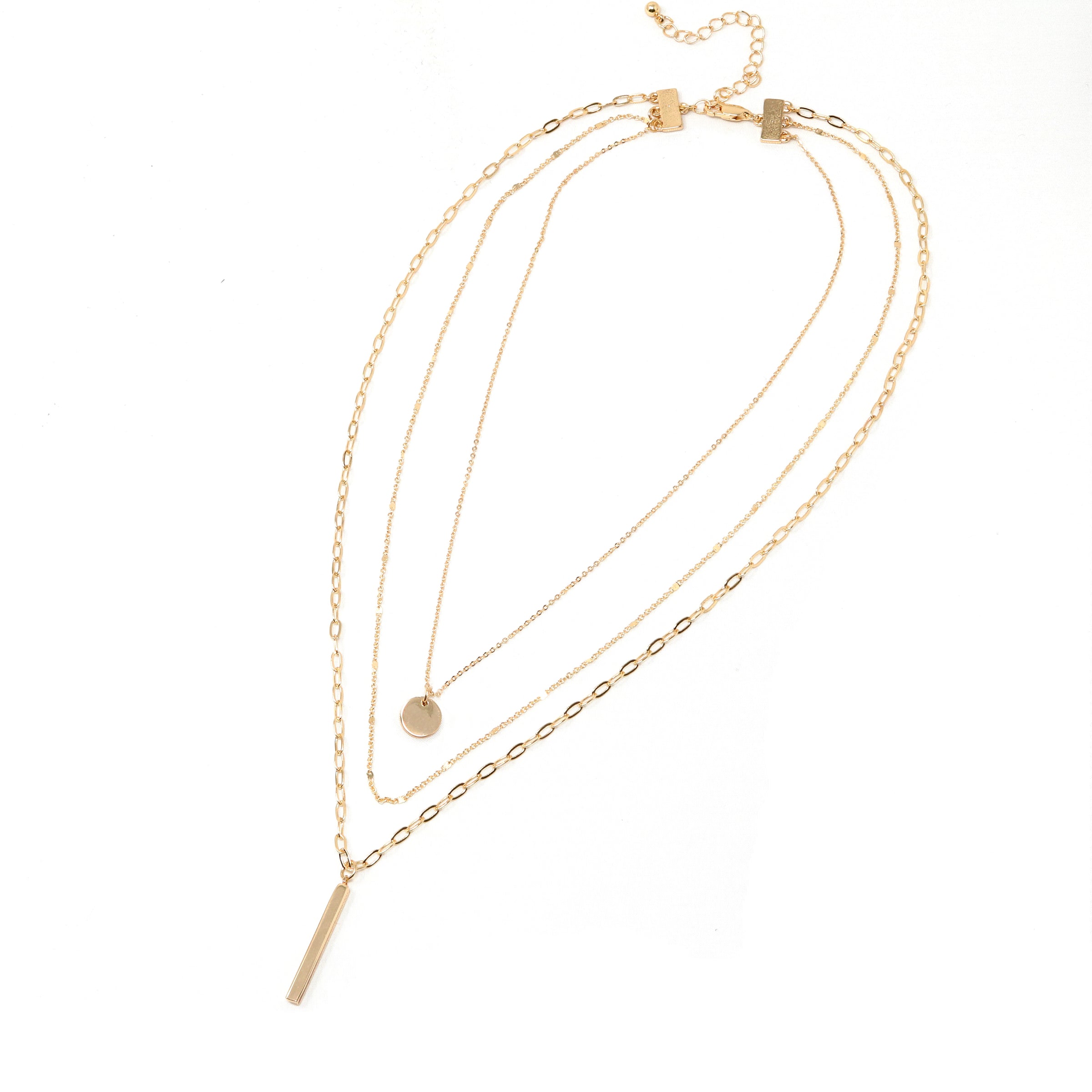 Dainty Triple Layered Charm Necklace