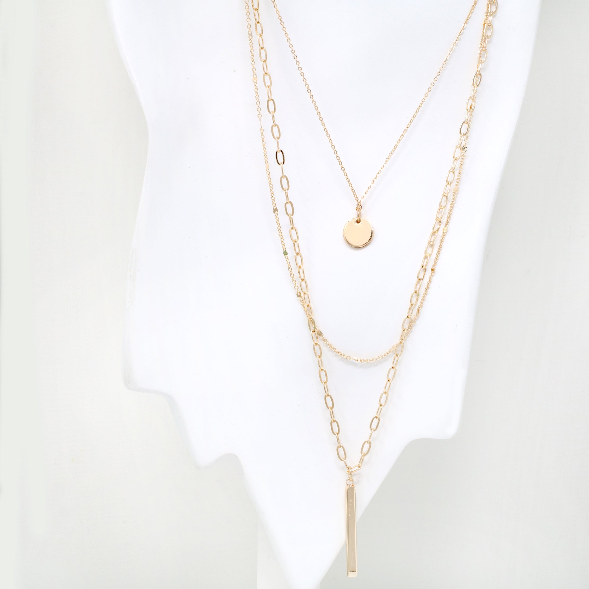 Dainty Triple Layered Charm Necklace