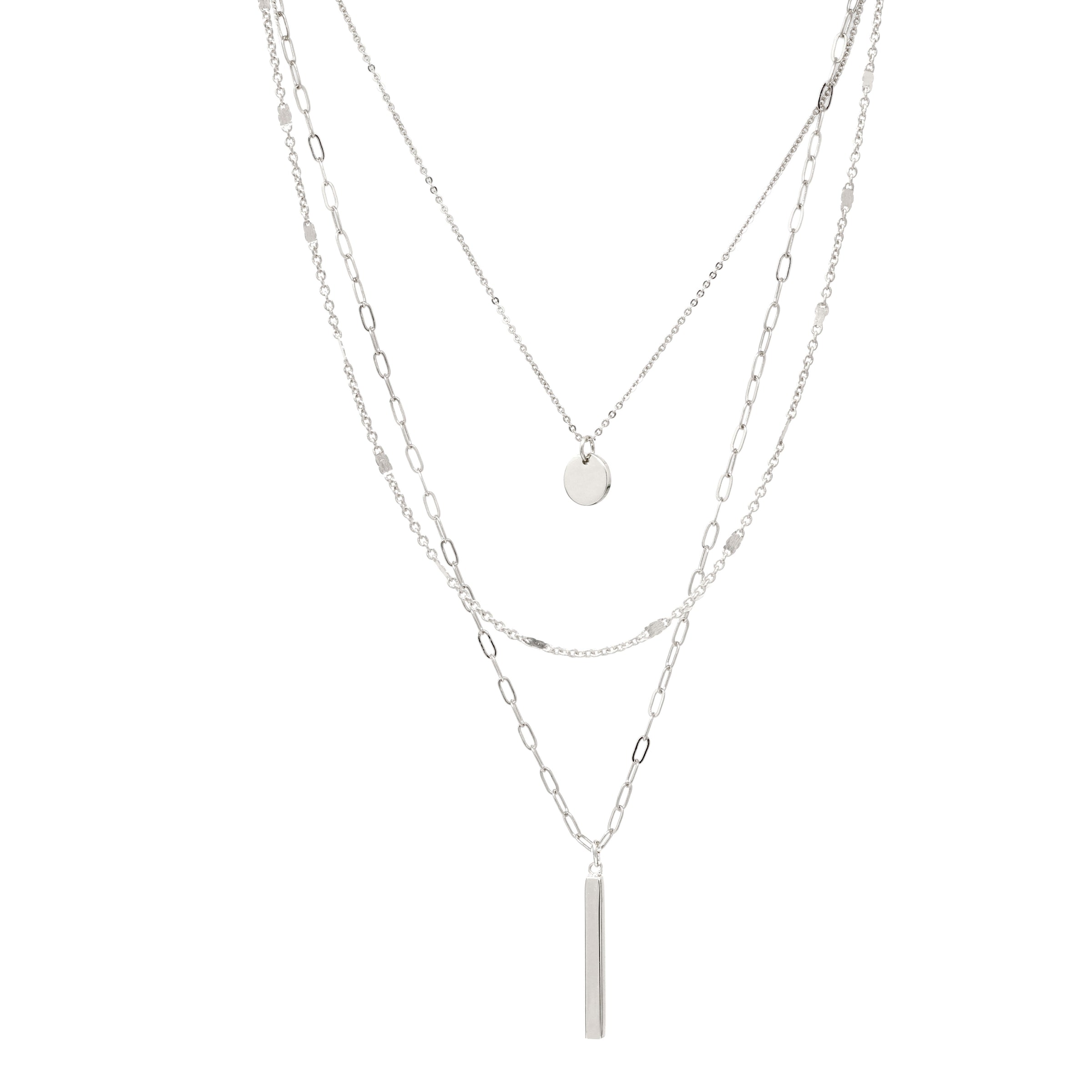 Dainty Triple Layered Charm Necklace