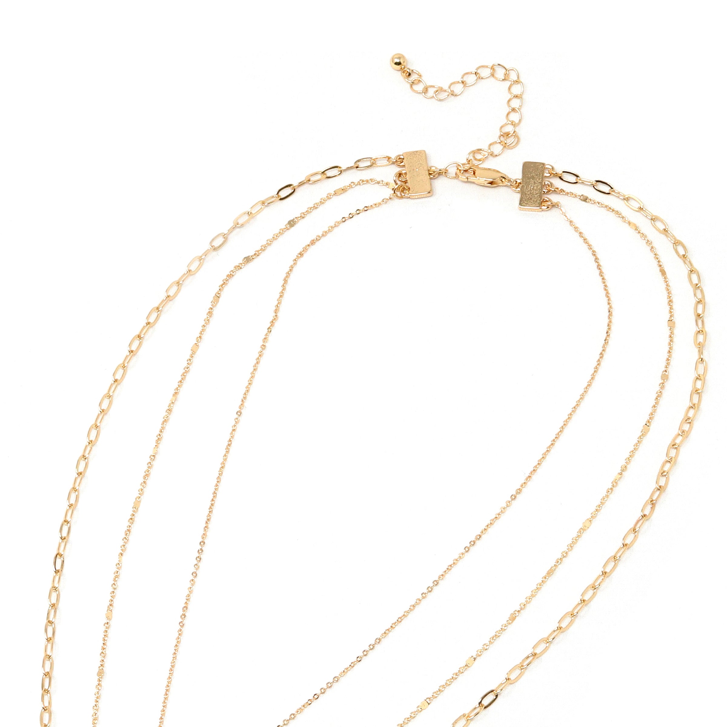 Triple Layered Bar Charm Necklace