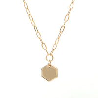 Hexagon Paperclip Chain Necklace