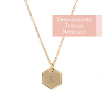 Personalized Initial Hexagon Necklace