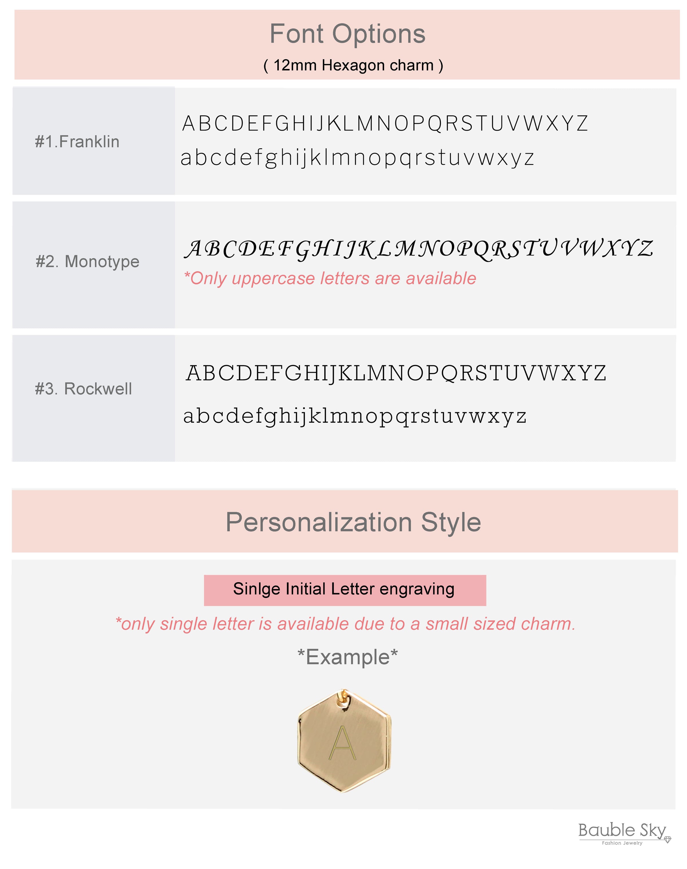 Personalized Initial Hexagon Necklace