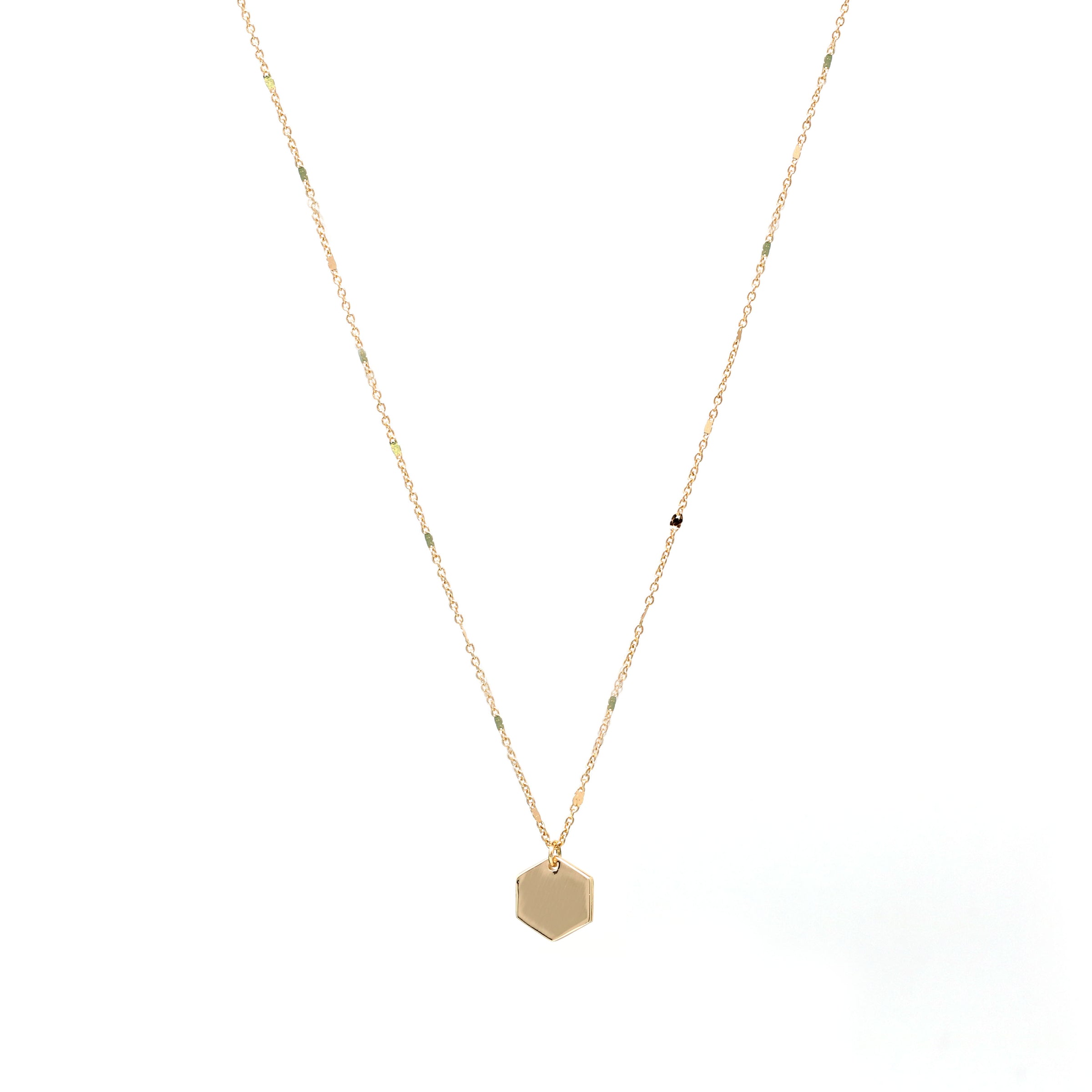 Hexagon Charm Necklace