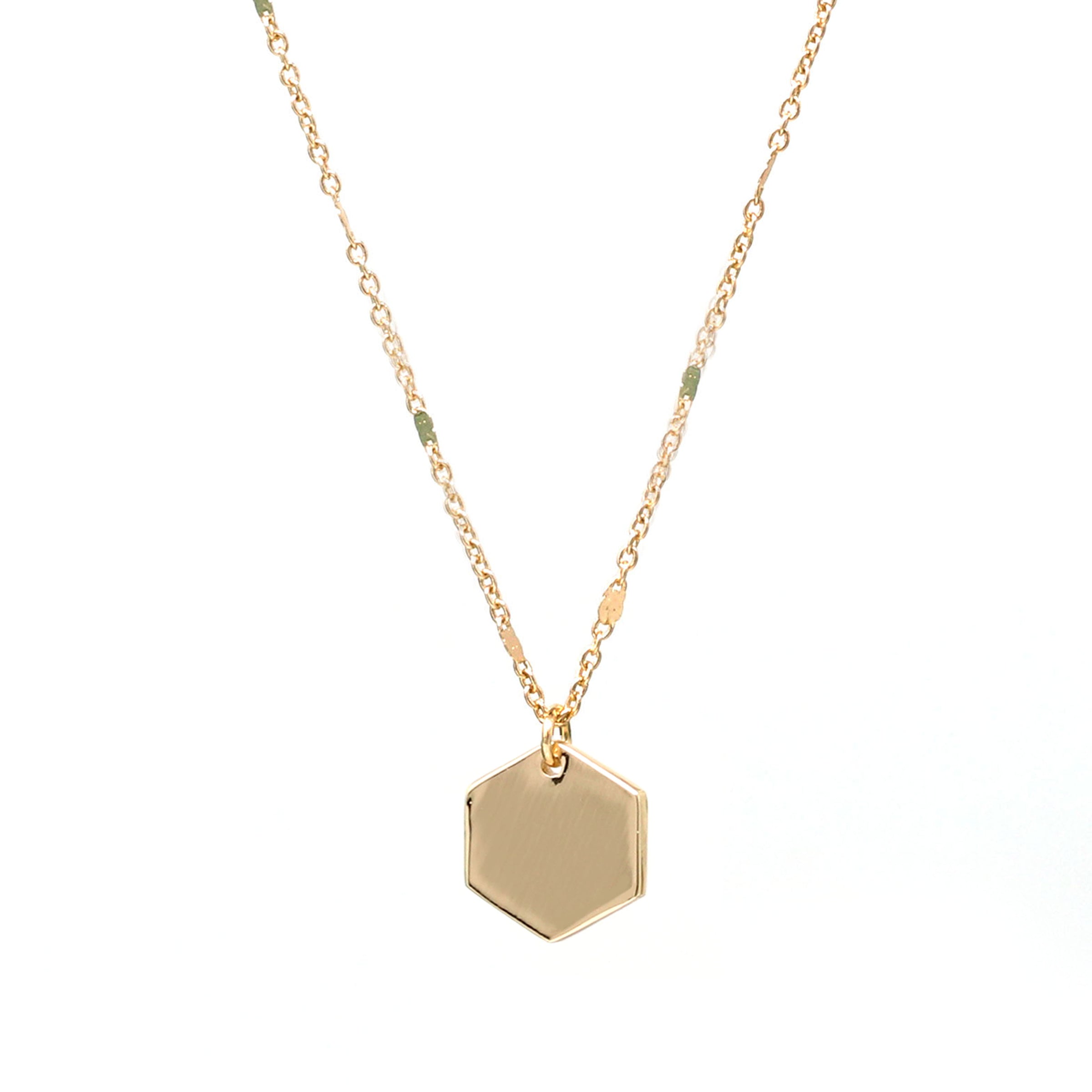 Hexagon Charm Necklace