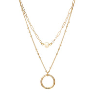 2 Layer Necklace with Pearl