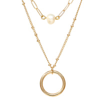 2 Layer Necklace with Pearl