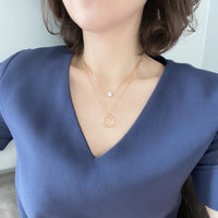 2 Layer Necklace with Pearl
