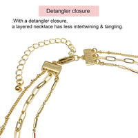 Abalone Charm Modern Triple Layer Necklace