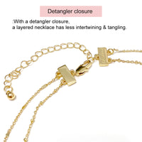 Double Layered Abalone Interlocking Charm Necklace