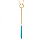 Triple Layered Turquoise Stone Charm Necklace