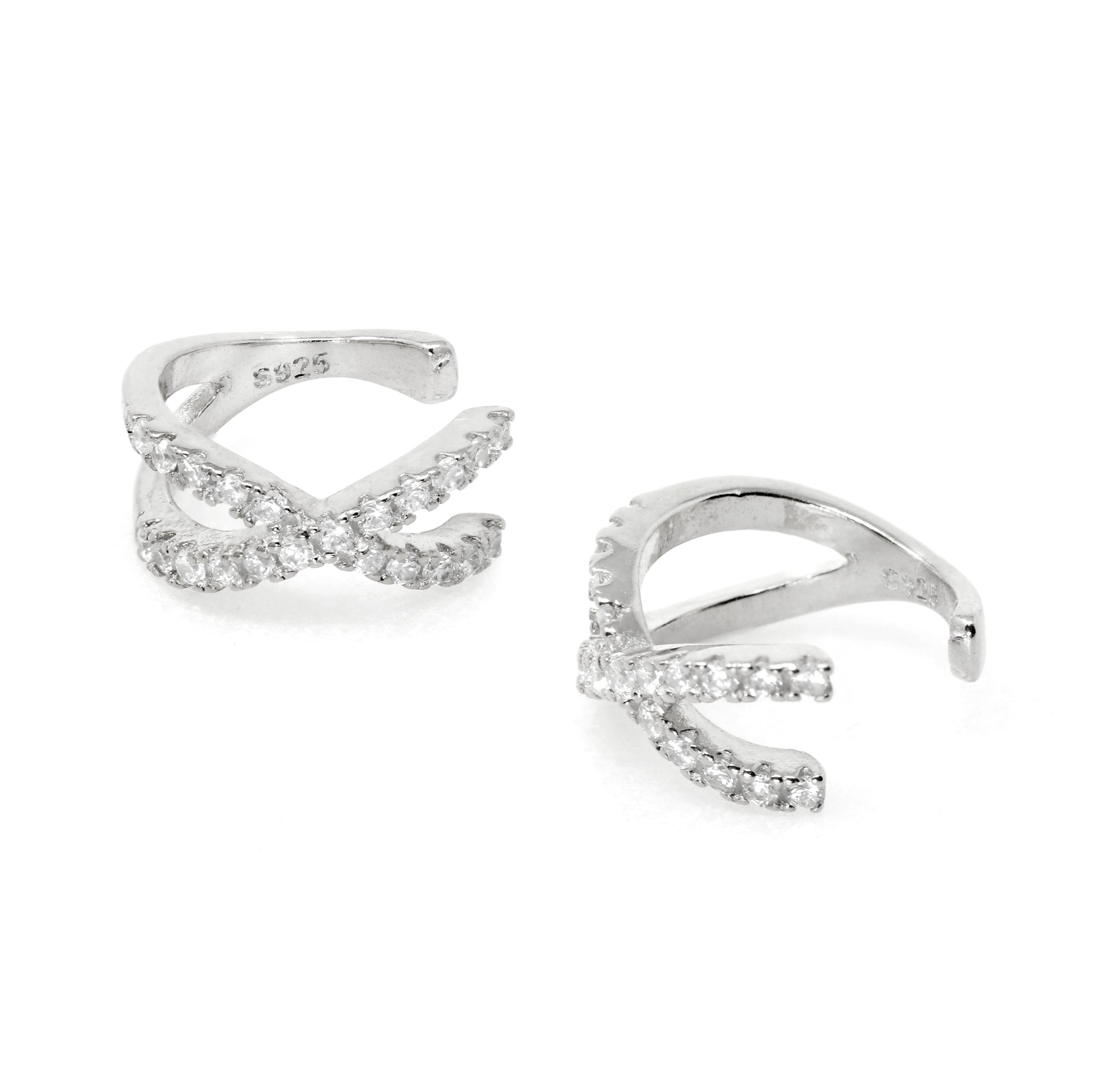 Sterling Silver Cross Ear Cuff - Bauble Sky