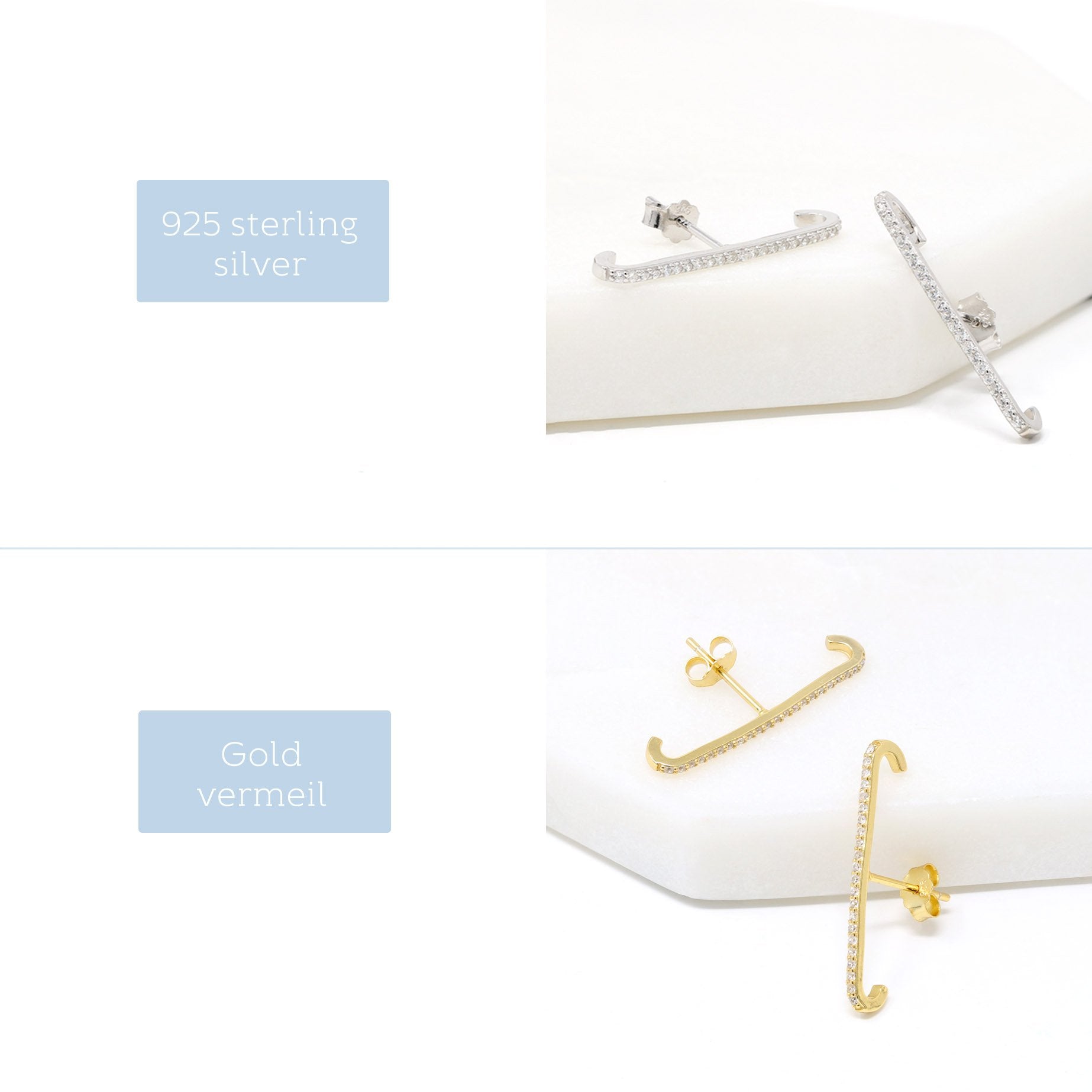 Sterling Silver Bar Ear Cuff - Bauble Sky