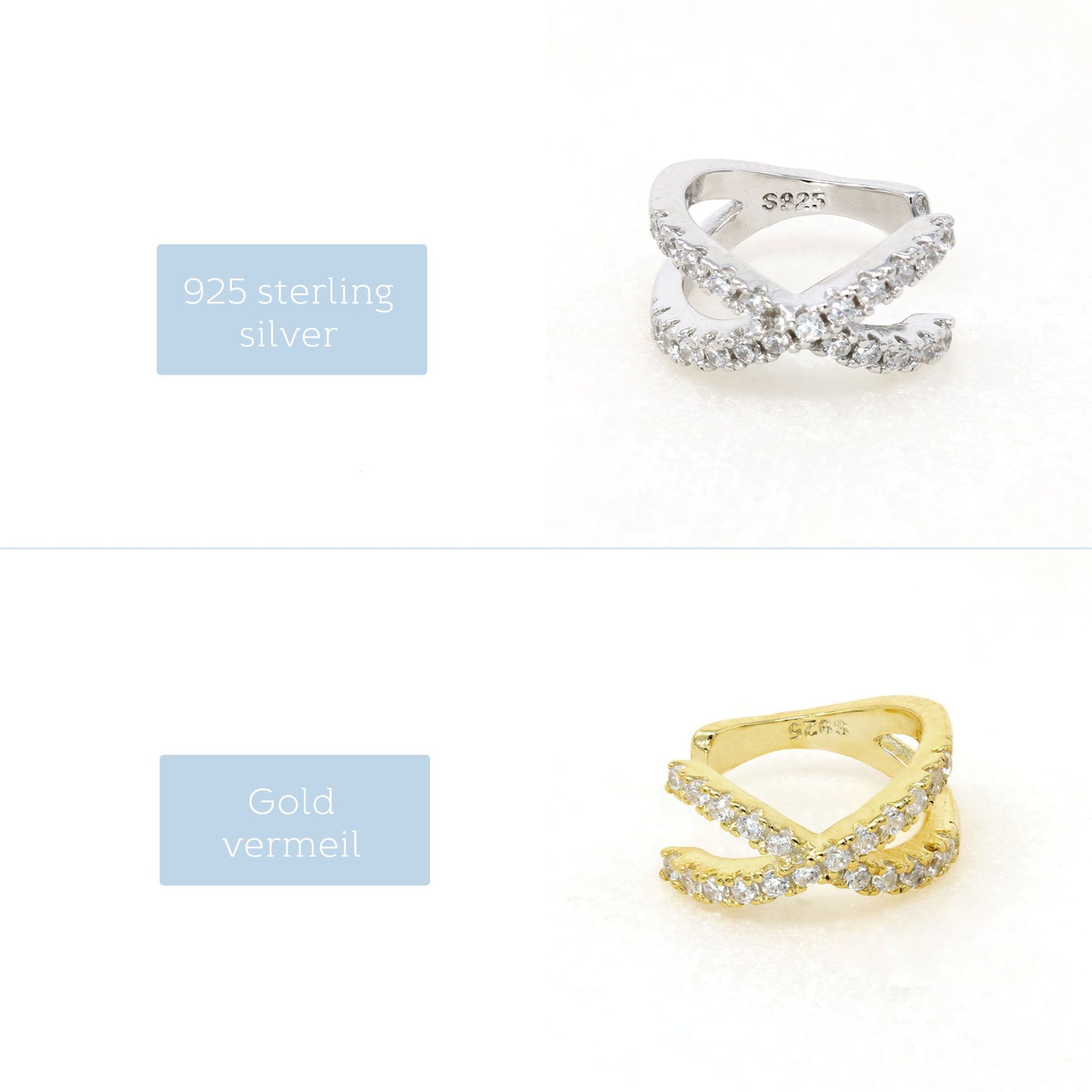 Sterling Silver Cross Ear Cuff - Bauble Sky